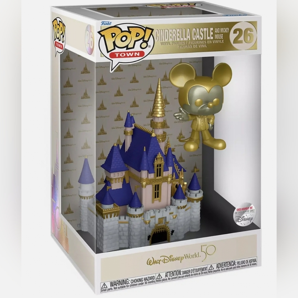 NIB Disney 50th Anniversary Funko Pop Cinderella Castle w/ Gold Mickey